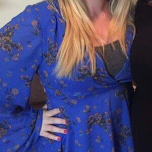 Free People Flowy Cobalt Blue Dress